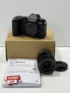 FUJIFILM X-S20 DIGITAL 26.1 MEGAPIXELS MIRRORLESS CAMERA IN BLACK: MODEL NO FF220002 WITH FUJINON XF18-55MMF2.8-4 R LM OIS LENS (WITH BATTERY AND ACCESSORIES) [JPTM124132] THIS PRODUCT IS FULLY FUNCT