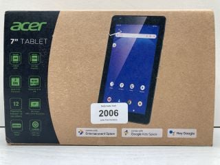 ACER 7" TABLET 2GB/16GB TABLET WITH WIFI IN BLACK: MODEL NO ACTAB723 (WITH BOX & CHARGER CABLE) [JPTN41375]