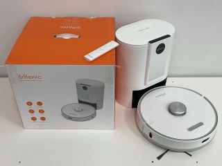 ULTENIC T10 ROBOT VACUUM CLEANER IN WHITE: MODEL NO 6924843204545 (WITH BOX, VACUUM, AUTO EMPTY BASE, REMOTE CONTROL, BRUSHES, MOP ATTACHMENT, HEPA FILTER & DUST BAG, GOOD CONDITION, SOME LIGHT COSME