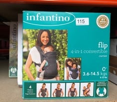 QUANTITY OF BABY & TODDLER ITEMS TO INCLUDE INFANTINO FLIP ADVANCED 4-IN-1 - ERGONOMIC - CONVERTIBLE - FACE-IN AND FACE-OUT - FRONT AND BACK - CARRY FOR NEWBORNS AND OLDER BABIES - 8-32 LBS / 3.6-14.