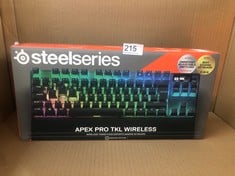 STEELSERIES APEX PRO TKL HYPERMAGNETIC WIRELESS GAMING KEYBOARD - WORLD'S FASTEST KEYBOARD - ADJUSTABLE ACTUATION - ESPORTS TKL - OLED SCREEN - PBT KEYCAPS - USB-C - 2023 EDITION GERMAN QWERTZ LAYOUT