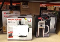 QUANTITY OF KITCHEN & APPLIANCES ITEMS TO INCLUDE MORPHY RICHARDS HIVE KETTLE, 1.5L, EASY FILL SYSTEM, ENHANCED WATERSPOUT, 3KW RAPID BOIL, 360 DEGREE BASE, LIMESCALE FILTER, WATER VIEWING WINDOW, BL