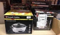 QUANTITY OF KITCHEN & APPLIANCES ITEMS TO INCLUDE RUSSELL HOBBS ELECTRIC RICE COOKER - 1.2KG (6 PORTION - 145G PER SERVING) REMOVABLE NON STICK BOWL, DISHWASHER-SAFE BOWL & LID, STEAMER BASKET, MEASU