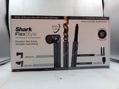 SHARK FLEXSTYLE LIMITED EDITION TEAL GIFT SET 5-IN-1 AIR STYLER & HAIR DRYER, AUTO-WRAP CURLERS, FRIZZ FIGHTER FINISHING TOOL, OVAL BRUSH, CONCENTRATOR, CLIPS & STORAGE BAG, NO HEAT DAMAGE HD450TLUK.