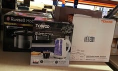 QUANTITY OF KITCHEN & APPLIANCES ITEMS TO INCLUDE TOWER T10012 LED COLOUR CHANGING KETTLE, 2200W, BLACK: LOCATION - RACK D