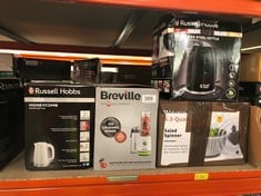 QUANTITY OF KITCHEN & APPLIANCES ITEMS TO INCLUDE BREVILLE BLEND ACTIVE PERSONAL BLENDER & SMOOTHIE MAKER | 350W | 2 PORTABLE BLEND ACTIVE BOTTLES (600ML) | LEAK PROOF LIDS | WHITE & GREEN [VBL246]: