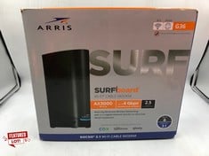 ARRIS SURFBOARD G36 DOCSIS 3.1 MULTI-GIGABIT CABLE MODEM & AX3000 WI-FI ROUTER | COMCAST XFINITY, COX, SPECTRUM| FOUR 2.5 GBPS PORTS | 1.2 GBPS MAX INTERNET SPEEDS | 4 OFDM CHANNELS | 2 YEAR WARRANTY