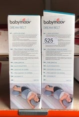 2 X BABYMOOV DREAM BELT - AN ELASTICATED ANATOMICAL BELT THAT HELPS EXPECTANT WOMEN SLEEP COMFORTABLY AND IS SUITABLE FOR ALL STAGES OF PREGNANCY, S/M, GREY: LOCATION - RACK F