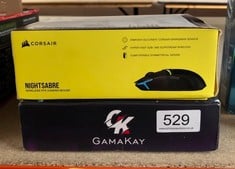 CORSAIR NIGHTSABRE WIRELESS RGB FPS/MOBA GAMING MOUSE – 26,000 DPI – 11 PROGRAMMABLE BUTTONS – UP TO 100HRS BATTERY – ICUE COMPATIBLE – PC, PS5, PS4, XBOX – BLACK + GAMAKAY KEYBOARD : LOCATION - RAC