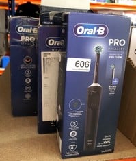 QUANTITY OF HEALTH & BEAUTY ITEMS TO INCLUDE ORAL-B VITALITY PRO ELECTRIC TOOTHBRUSHES FOR ADULTS, FOR HIM / HER, 1 HANDLE, 2 TOOTHBRUSH HEADS, 3 BRUSHING MODES INCLUDING SENSITIVE PLUS, 2 PIN UK PLU