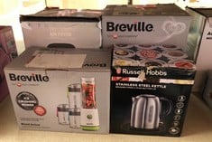 QUANTITY OF KITCHEN & APPLIANCES ITEMS TO INCLUDE RUSSELL HOBBS BRUSHED STAINLESS STEEL & BLACK ELECTRIC 1.7L CORDLESS KETTLE (FAST BOIL 3KW, REMOVABLE WASHABLE ANTI-SCALE FILTER, PUSH TO OPEN LID, P