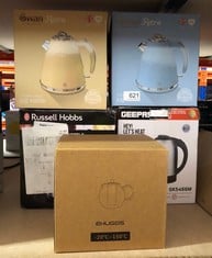 QUANTITY OF  ITEMS TO INCLUDE SWAN SK19020BLN RETRO JUG KETTLE, FAST BOIL, EASY POUR, 360 DEGREE BASE, 1.5L, 3KW, BLUE: LOCATION - RACK G