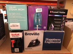 QUANTITY OF KITCHEN & APPLIANCES ITEMS TO INCLUDE RUSSELL HOBBS SUPREME STEAM IRON, POWERFUL VERTICAL STEAM FUNCTION, NON-STICK STAINLESS STEEL SOLEPLATE, EASY FILL 300ML WATER TANK, 110G STEAM SHOT,