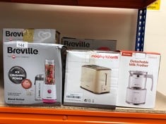 QUANTITY OF KITCHEN & APPLIANCES ITEMS TO INCLUDE BREVILLE BLEND ACTIVE PERSONAL BLENDER & SMOOTHIE MAKER | 350W | 2 PORTABLE BLEND ACTIVE BOTTLES (600ML) | LEAK PROOF LIDS | WHITE & PINK [VBL248]: L