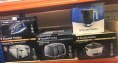 QUANTITY OF KITCHEN & APPLIANCES ITEMS TO INCLUDE RUSSELL HOBBS ABSOLUTE STEAM IRON, CERAMIC SOLEPLATE, EVEN STEAM DESIGN, 150G STEAM SHOT, 30G CONTINUOUS STEAM, 320ML WATER TANK, SELF-CLEAN & ANTI-C