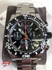 BULOVA MENS STAINLESS STEEL WATCH WITH DARK GREY CHRONOGRAPH FACE : LOCATION - A