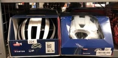 QUANTITY OF SPORTS & EXERCISE ITEMS TO INCLUDE ABUS VIANTOR RACING BIKE HELMET - SPORTY BICYCLE HELMET FOR BEGINNERS - FOR WOMEN AND MEN - WHITE, SIZE M:: LOCATION - B