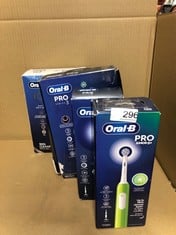 QUANTITY OF HEALTH & BEAUTY ITEMS TO INCLUDE ORAL-B PRO 3 ELECTRIC TOOTHBRUSHES FOR ADULTS, 1 CROSS ACTION TOOTHBRUSH HEAD, 3 MODES WITH TEETH WHITENING, 2 PIN UK PLUG, 3000, BLACK: LOCATION - C