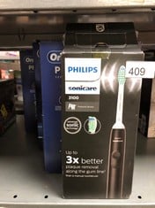 QUANTITY OF HEALTH & BEAUTY ITEMS TO INCLUDE PHILIPS SONICARE 3100 SERIES SONIC ELECTRIC TOOTHBRUSH WITH BRUSHSYNC REPLACEMENT REMINDER (MODEL HX3671/14), BLACK: LOCATION - D