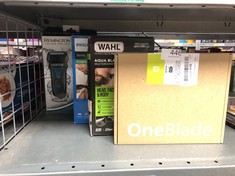 QUANTITY OF ITEMS TO INCLUDE WAHL AQUA BLADE 10 IN 1 MULTIGROOMER, EYEBROW ATTACHMENT, BEARD TRIMMERS, BODY TRIMMERS, MEN’S BEARD TRIMMER, STUBBLE TRIMMING, BODY SHAVING, FACE GROOMING, FULLY WASHABL