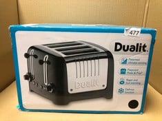 1 X DUALIT 46205 4 SLOT LITE TOASTER IN BLACK FINISH.: LOCATION - E