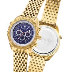 GAMAGES MENS GOLD STRAP WATCH TIMER VENTURE GOLD SKU:GA1233 £400: LOCATION - A