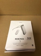 1 X SONY REON POCKET 5 SENSING KIT, WEARABLE COOLER, NECK COOLER, WEARABLE WARMER, NECK HEATER, NECK WARMER, WHITE.: LOCATION - F