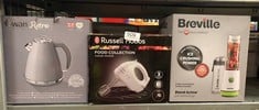 QUANTITY OF KITCHEN & APPLIANCES ITEMS TO INCLUDE RUSSELL HOBBS FOOD COLLECTION ELECTRIC HAND MIXER WITH 6 SPEEDS, EASY RELEASE BUTTON, FINGERTIP SPEED CONTROL, CHROME BEATERS, WRAP AROUND CORD STORA