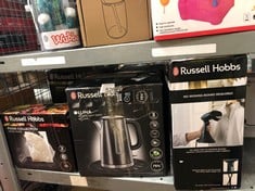 QUANTITY OF KITCHEN & APPLIANCES ITEMS TO INCLUDE RUSSELL HOBBS STEAM GENIE HANDHELD CLOTHES STEAMER, NO IRONING BOARD NEEDED, READY TO USE IN 45S, POWER INDICATOR, AUTO-OFF, 200ML REMOVABLE WATER TA