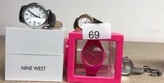 QUANTITY OF WATCHES ITEMS TO INCLUDE NINE WEST WOMEN'S STRAP WATCH, NW/2346GPBK: LOCATION - A