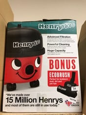 HENRY MICRO VACUUM CLEANER WITH HAIRO BRUSH, HVR.200M-11, RED, 9 LITERS, 80 DECIBELES.: LOCATION - A