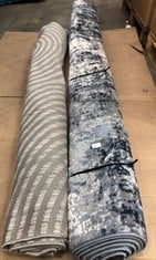 QUANTITY OF ASSORTED RUGS TO INCLUDE BLUE/GREY PATTERNED RUG: LOCATION - LEFT RACK(COLLECTION OR OPTIONAL DELIVERY AVAILABLE)