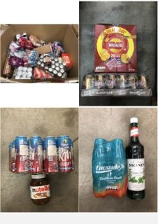 PALLET OF ASSORTED FOOD AND DRINK PRODUCTS TO INCLUDE CANS OF BARR AMERICAN CREAM SODA SOME ITEMS MAY BE PAST BBD: LOCATION - REAR FLOOR(COLLECTION OR OPTIONAL DELIVERY AVAILABLE)