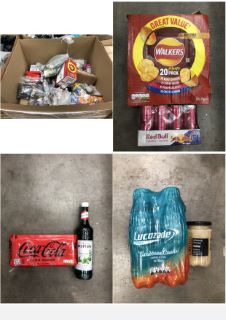 PALLET OF ASSORTED FOOD AND DRINK ITEMS TO INCLUDE CAN OF COCA COLA ZERO SUGAR SOME ITEM MAY BE OUT OF DATE: LOCATION - REAR FLOOR(COLLECTION OR OPTIONAL DELIVERY AVAILABLE)