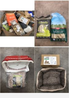 PALLET OF ASSORTED PET ITEMS TO INCLUDE BROWN DOG BED : LOCATION - MIDDLE FLOOR(COLLECTION OR OPTIONAL DELIVERY AVAILABLE)