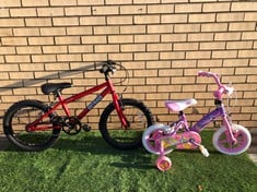 APOLLO OUTRAGE KID BIKE + GIRLS PINK FAIRY BIKE WITH STABALIZERS: LOCATION - MIDDLE FLOOR(COLLECTION OR OPTIONAL DELIVERY AVAILABLE)