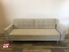 QUILTED SOFA BED COBBLE GREY RRP £499: LOCATION - FRONT FLOOR(COLLECTION OR OPTIONAL DELIVERY AVAILABLE)