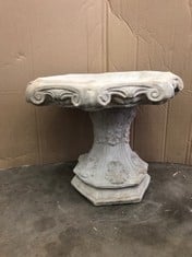 HEXAGONAL BIRD BATH ON DECORATIVE BASE - COLLECTION ONLY - LOCATION RIGHT RACK