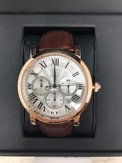 LOUIS LACOMBE WATCH BROWN STRAP SILVER FACE: LOCATION - TOP 50 RACK