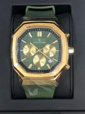 LOUIS LACOMBE WATCH GREEN STRAP WITH GOLD AND GREEN FACE: LOCATION - TOP 50 RACK