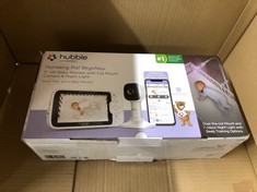 HUBBLE CONNECTED NURSERY PAL SKYVIEW SMART VIDEO BABY MONITOR WIFI CAMERA WITH 5" INCH SCREEN, COT MOUNT, 7 COLOUR NIGHT LIGHT, NIGHT VISION, TWO-WAY TALK, ROOM TEMPERATURE SENSOR AND SMARTPHONE APP.