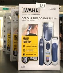 QUANTITY OF HEALTH & BEAUTY ITEMS TO INCLUDE WAHL COLOUR PRO CORDLESS 3 IN 1, HAIR CLIPPERS FOR MEN, FAMILY HAIRCUTTING KIT, HEAD SHAVER, MEN'S HAIR CLIPPERS WITH BEARD TRIMMER, NOSE TRIMMER, PERSONA