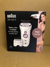 1 X BRAUN SILK-ÉPIL 9 EPILATOR, FOR LONG-LASTING HAIR REMOVAL WITH 40 TWEEZERS, ELECTRIC SHAVER & TRIMMER, COOLING GLOVE, WET & DRY, 100% WATERPROOF, GIFTS FOR WOMEN, 9-710, WHITE, EU PLUG.: LOCATION