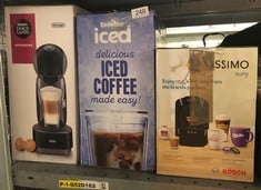 QUANTITY OF KITCHEN & APPLIANCES ITEMS TO INCLUDE BREVILLE ICED COFFEE MAKER | SINGLE SERVE ICED COFFEE MACHINE PLUS COFFEE CUP WITH STRAW | READY IN UNDER 4 MINUTES | GREY [VCF155]: LOCATION - B RAC