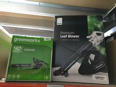 GREENWORKS CHAINSAW + KEPLIN PREMIUM LEAF BLOWER: LOCATION - B RACK