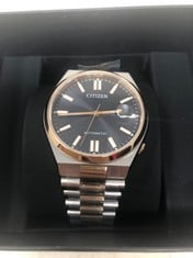 CITIZEN WATCH SILVER & GOLD STRAPS BLACK FACE: LOCATION - TOP 50 RACK