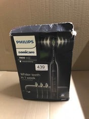 PHILIPS SONICARE 7900 SERIES ELECTRIC TOOTHBRUSH, SONIC TOOTHBRUSH WITH APP, ADVANCED WHITENING, 4 BRUSHING MODES AND 3 INTENSITY LEVELS, PRESSURE SENSOR, CHARGING TRAVEL CASE, BLACK, MODEL HX9631/17