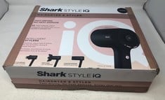 SHARK STYLE IQ HAIR DRYER & STYLER 2-IN-1 WITH CONCENTRATOR & CURL-DEFINING DIFFUSER, IONIC, FAST DRYING, NO HEAT DAMAGE, COOL SHOT, AUTO HEAT & AIRFLOW SETTINGS, BLACK/ROSE GOLD HD110UK.: LOCATION -