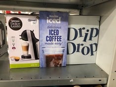 QUANTITY OF KITCHEN & APPLIANCES ITEMS TO INCLUDE BREVILLE ICED COFFEE MAKER | SINGLE SERVE ICED COFFEE MACHINE PLUS COFFEE CUP WITH STRAW | READY IN UNDER 4 MINUTES | GREY [VCF155]: LOCATION - D RAC