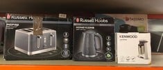 QUANTITY OF KITCHEN & APPLIANCES ITEMS TO INCLUDE RUSSELL HOBBS HONEYCOMB ELECTRIC 1.7L CORDLESS KETTLE (FAST BOIL 3KW, GREY PREMIUM PLASTIC, MATT & HIGH GLOSS FINISH, REMOVABLE WASHABLE ANTI-SCALE F